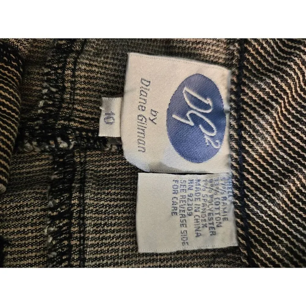 Diane Gillman Dg2 pinstriped straight leg high rise jeans. Size 10.